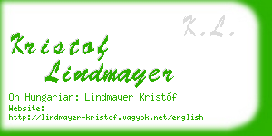 kristof lindmayer business card